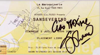 Sanséverino à la maroquinerie Autographes